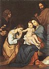 Holy Canvas Paintings - The Holy Family with St Catherine